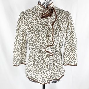 Anthro Girls from Savoy Rosette Ruffle Leopard Top